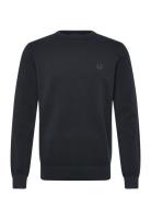 Pique Stitch Jumper Tops Knitwear Round Necks Navy Fred Perry