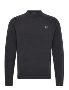 Lambswool Raglan Jmpr Tops Knitwear Round Necks Grey Fred Perry