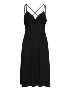 Drapey Poly Ggt-Dress Polvipituinen Mekko Black Lauren Ralph Lauren