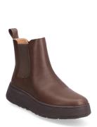 F-Mode Leather Flatform Chelsea Boots Shoes Chelsea Boots Brown FitFlo...