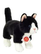 Standing Cat Black-White 20 Cm Toys Soft Toys Stuffed Animals Black Te...