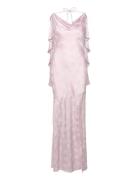 Maxi Waterfall Dress Maksimekko Juhlamekko Pink ROTATE Birger Christen...
