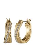 Pe 15Mm Twisted Rope Pave Hoop - Gld/Cry Accessories Jewellery Earring...
